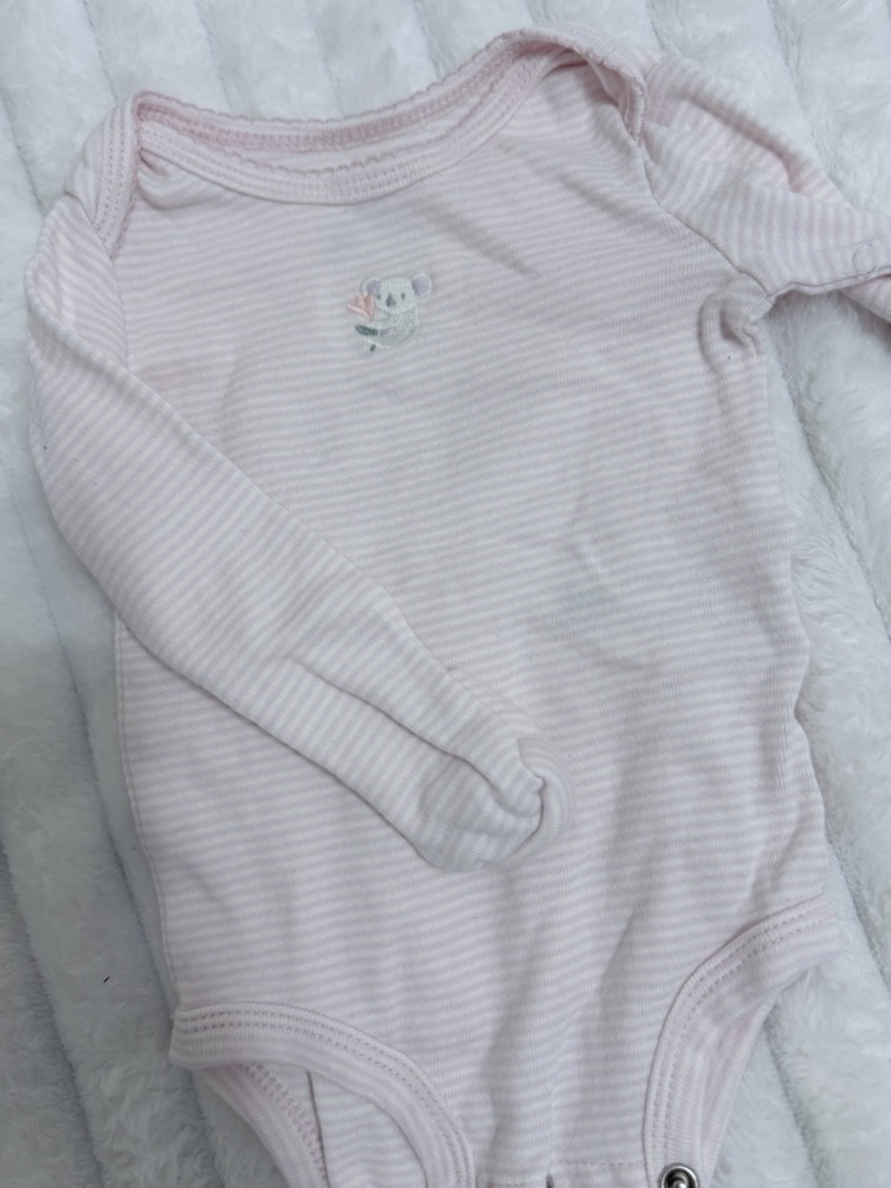 Mixed Baby Girl Sleepers and Onesies - Pastel Floral & Fruit Prints - Picture 12 of 13